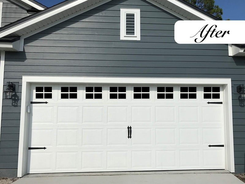 Merhoff & Larkin Magnetic Garage Door Handles | Decorative Faux Hinges Hardware Kit | Six Piece Black Accessories Set | Decor Accents That Give a Beautiful Design and are Easy to Install - Image 3